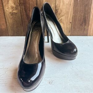 Black Patent Platform Going Out Heels